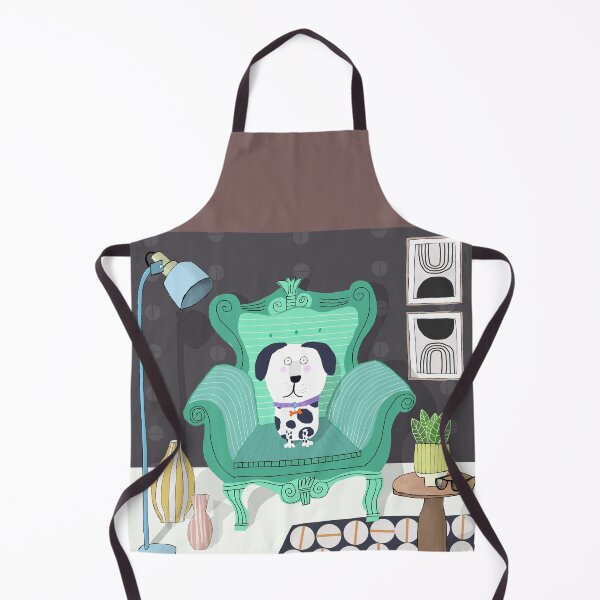 Item preview, Cute Dog On Chair In Trendy Interior By Artist Carla Daly designed and sold by Carla Daly.