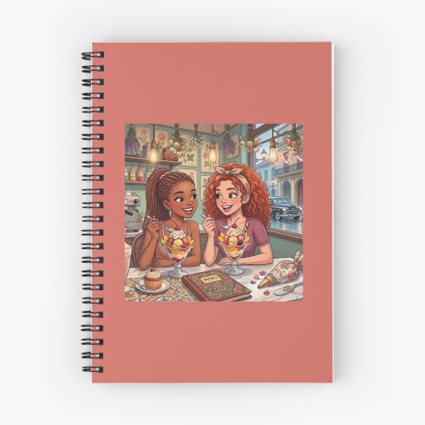 Item preview, ​Friends Enjoying Ice Cream in a Retro Cafe. designed and sold by JoyNest = "The nest of joy".