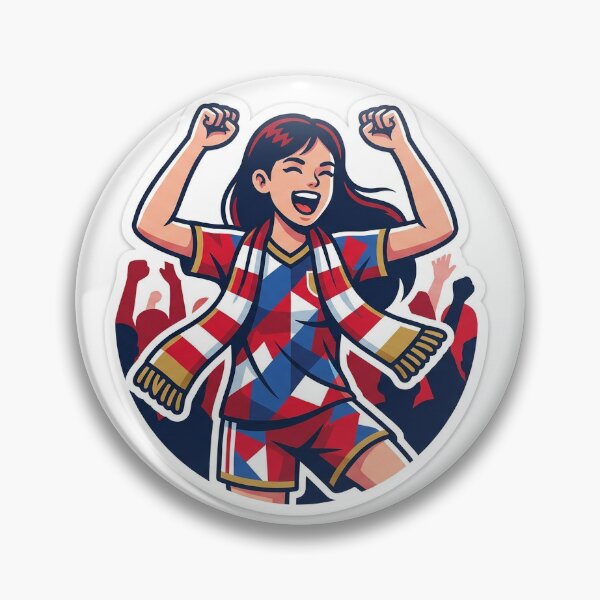 Item preview, Teen Girl Football Fan Sticker | World Cup Cheer Mascot | Soccer Supporter Die-Cut Sticker designed and sold by Arts121.