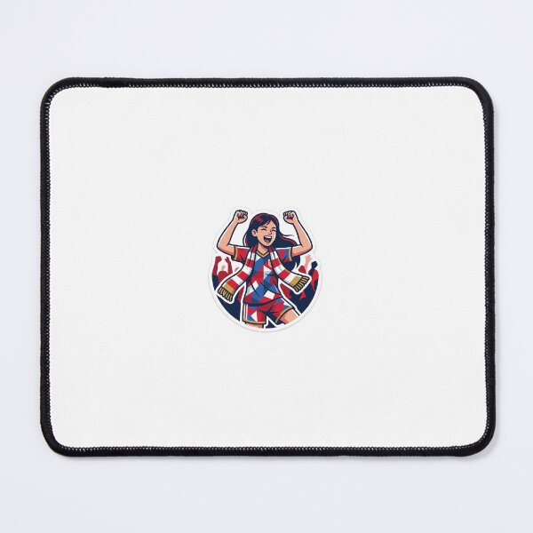 Item preview, Teen Girl Football Fan Sticker | World Cup Cheer Mascot | Soccer Supporter Die-Cut Sticker designed and sold by Arts121.