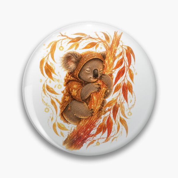 Item preview, Cozy Koala Hugging Glowing Autumn Branch Cyber Fall designed and sold by AQUILAKREO.