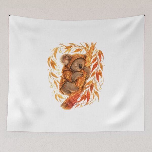 Item preview, Cozy Koala Hugging Glowing Autumn Branch Cyber Fall designed and sold by AQUILAKREO.