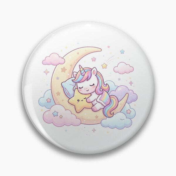 Item preview, Cute Kawaii Unicorn Sleeping on the Moon designed and sold by ajamzbox.