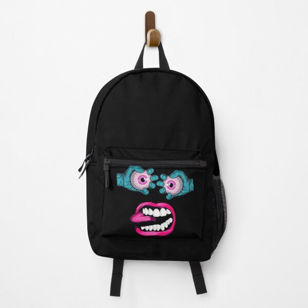 Item preview, Psychedelic Monster Face Illustration - Surreal Neon Eyeballs and Lips Pop Art designed and sold by GrimNest.