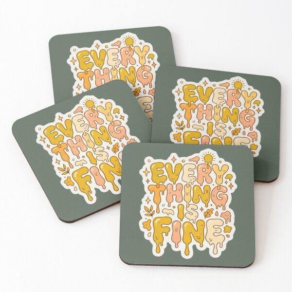 Item preview, Everything Is Fine Cheerful Ironic Typography designed and sold by HAPPY HARBOR DESIGN .
