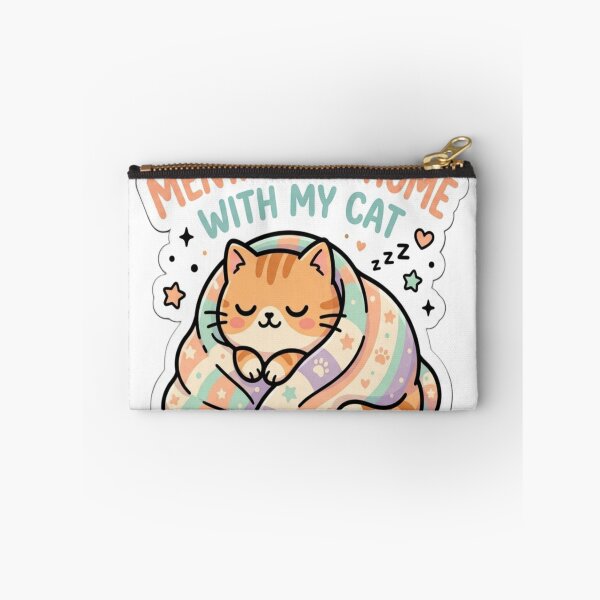 Item preview, Mentally at Home with My Cat | Cute Kawaii Cat Sticker designed and sold by AdityaShop18.