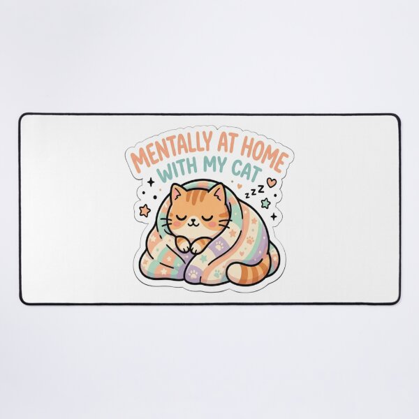 Item preview, Mentally at Home with My Cat | Cute Kawaii Cat Sticker designed and sold by AdityaShop18.