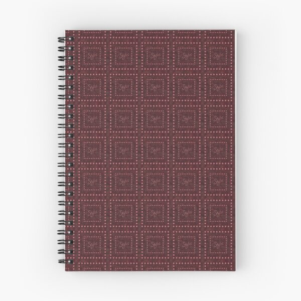 Item preview, Pattern with the inscriptions “Stylish” in a frame of spheres on a cloudy background of burgundy color designed and sold by Cherevan.
