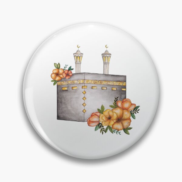 Item preview, Minimal Kaaba Floral Watercolor Illustration designed and sold by ARTIFIED.BY.FRIENDSHIP.