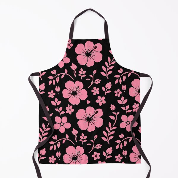 Item preview, Pink Hibiscus Floral Pattern on Black — Botanical Ditsy Print designed and sold by Aureva Arts Shop.
