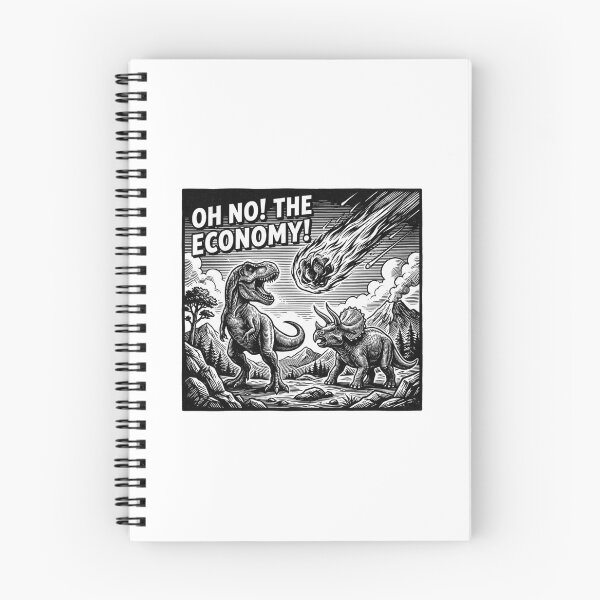 Item preview, Oh No The Economy Dinosaur Asteroid Comic Art designed and sold by SiarheiYur.