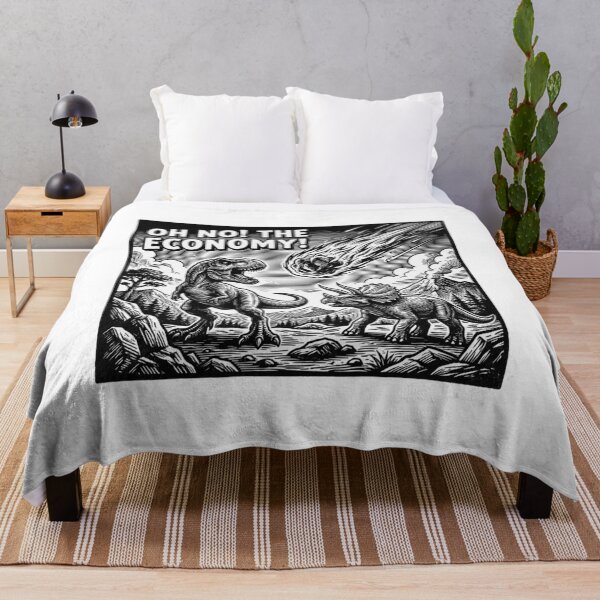 Item preview, Oh No The Economy Dinosaur Asteroid Comic Art designed and sold by SiarheiYur.