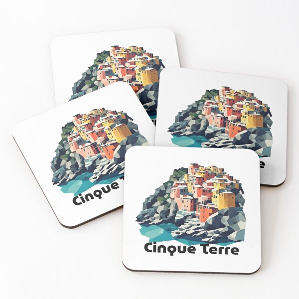 Item preview, Cinque Terre Italy Travel Poster - Abstract Italian Coastal Architecture Art designed and sold by OzzFrequency.