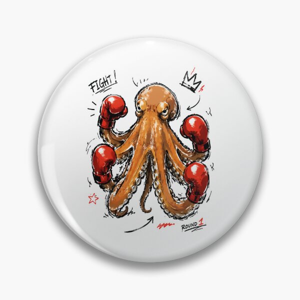 Item preview, Fight Round 1 Boxing Octopus – Bold Hand-Drawn Warrior Art designed and sold by RamyGallery.