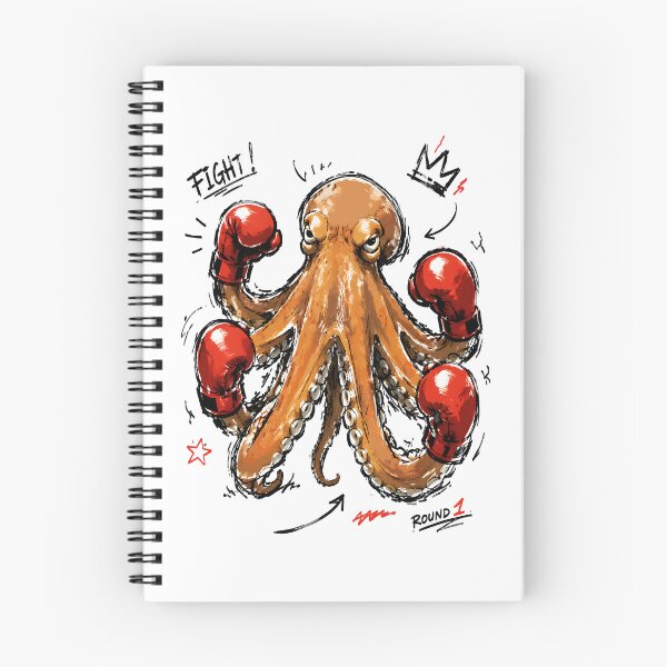 Item preview, Fight Round 1 Boxing Octopus – Bold Hand-Drawn Warrior Art designed and sold by RamyGallery.