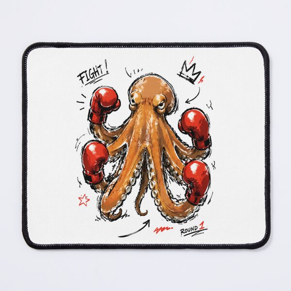 Item preview, Fight Round 1 Boxing Octopus – Bold Hand-Drawn Warrior Art designed and sold by RamyGallery.