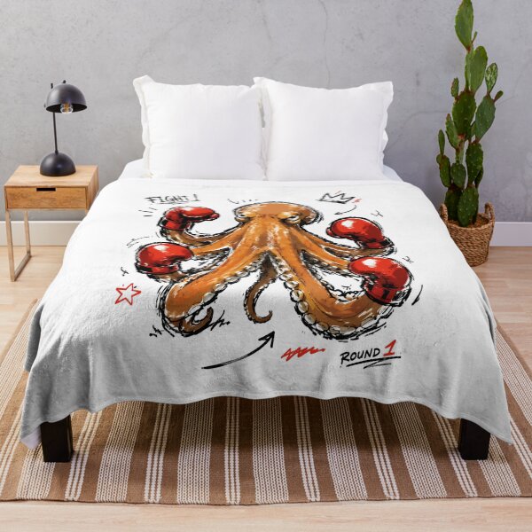 Item preview, Fight Round 1 Boxing Octopus – Bold Hand-Drawn Warrior Art designed and sold by RamyGallery.