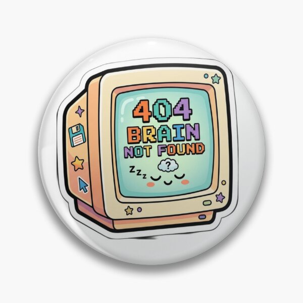 Item preview, 404 Brain Not Found | Cute Retro Computer Sticker | Funny Nerd & Programmer Vinyl Decal | Kawaii Tech Aesthetic designed and sold by AdityaShop18.