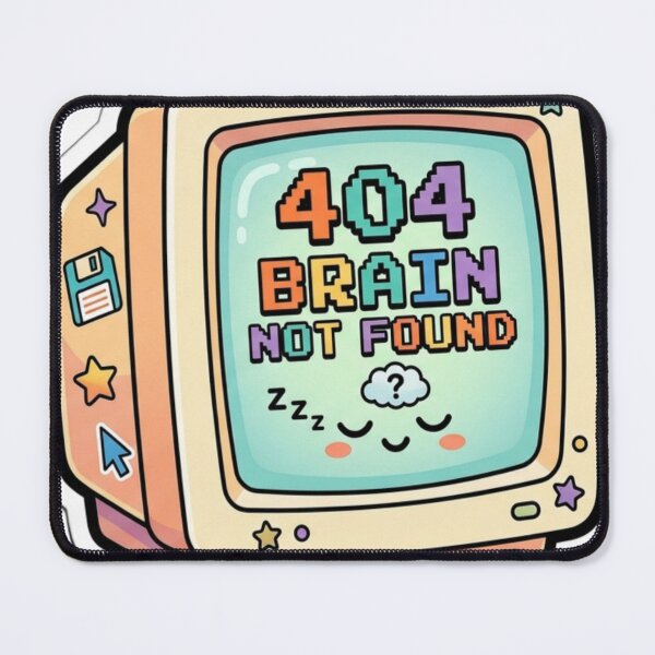 Item preview, 404 Brain Not Found | Cute Retro Computer Sticker | Funny Nerd & Programmer Vinyl Decal | Kawaii Tech Aesthetic designed and sold by AdityaShop18.