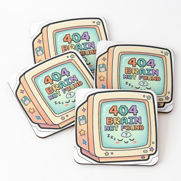 Item preview, 404 Brain Not Found | Cute Retro Computer Sticker | Funny Nerd & Programmer Vinyl Decal | Kawaii Tech Aesthetic designed and sold by AdityaShop18.