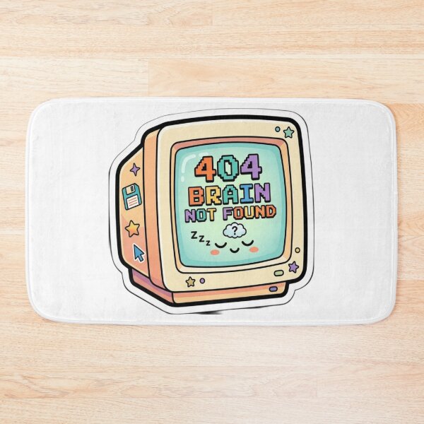 Item preview, 404 Brain Not Found | Cute Retro Computer Sticker | Funny Nerd & Programmer Vinyl Decal | Kawaii Tech Aesthetic designed and sold by AdityaShop18.