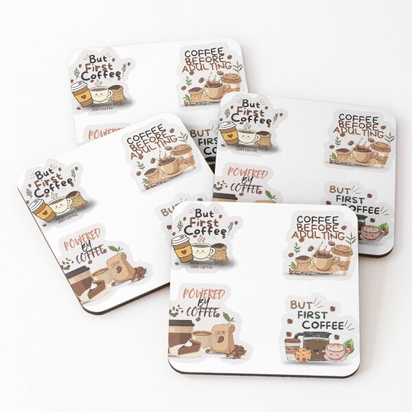Item preview, Cute Coffee Lover Aesthetic Sticker Sheet designed and sold by KAWAII STUDIO NB.