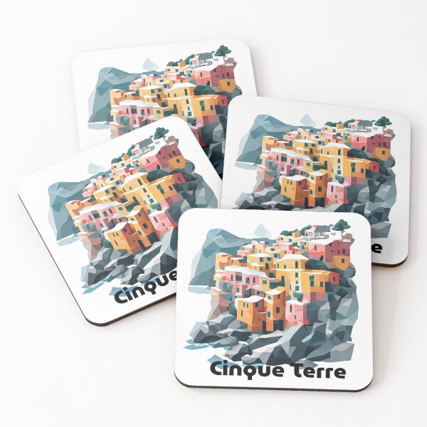 Item preview, Cinque Terre Italy Travel Poster - Abstract Italian Coastal Architecture Art designed and sold by OzzFrequency.