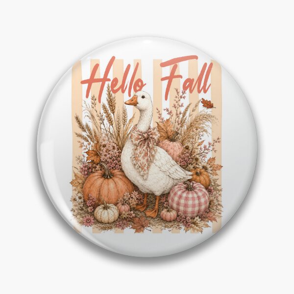 Item preview, Hello Fall Goose with Pumpkins designed and sold by NightSpell.
