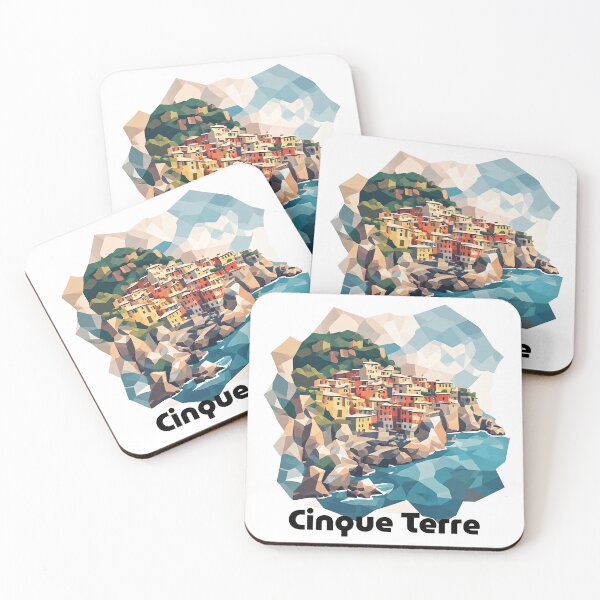 Item preview, Cinque Terre Italy Travel Poster - Abstract Italian Coastal Architecture Art designed and sold by OzzFrequency.