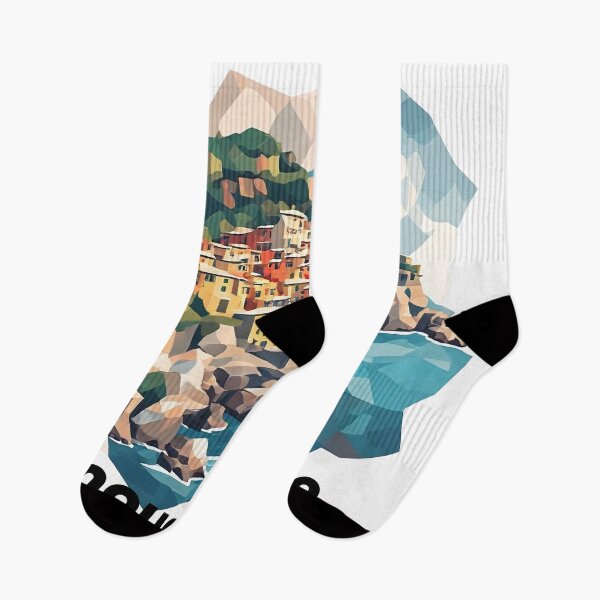 Item preview, Cinque Terre Italy Travel Poster - Abstract Italian Coastal Architecture Art designed and sold by OzzFrequency.