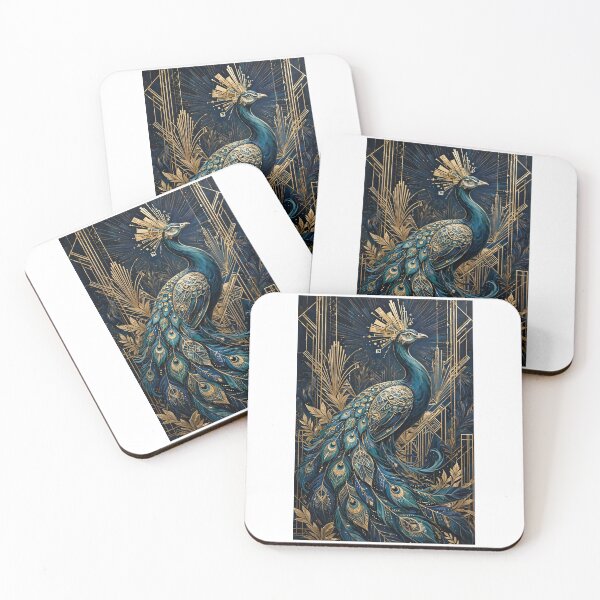 Artikelvorschau, Art Deco Peacock Canvas Wall Art | Navy Gold Foil Luxury Gatsby Glam Decor entworfen und verkauft von Donartpictures.