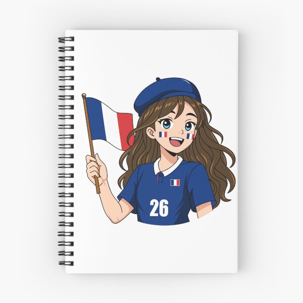 Item preview, France Beret Girl Waving National Flag Anime designed and sold by Anne97s.