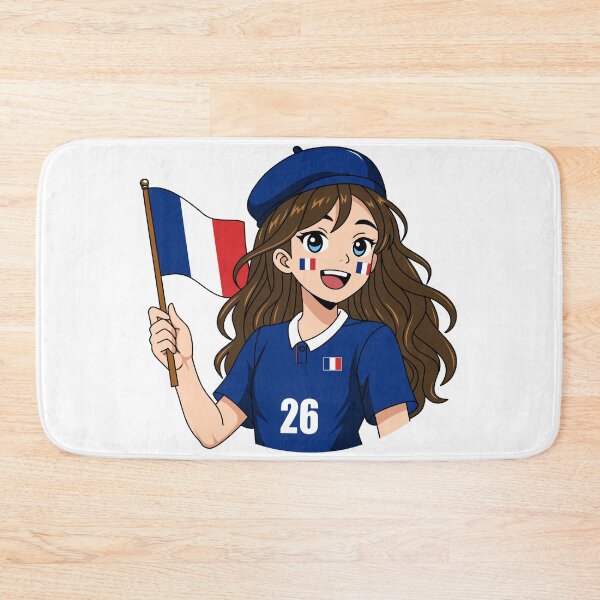 Item preview, France Beret Girl Waving National Flag Anime designed and sold by Anne97s.