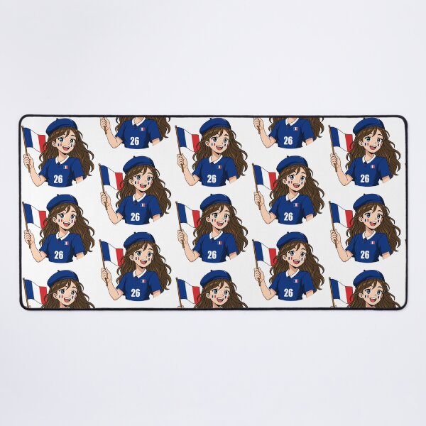 Item preview, France Beret Girl Waving National Flag Anime designed and sold by Anne97s.