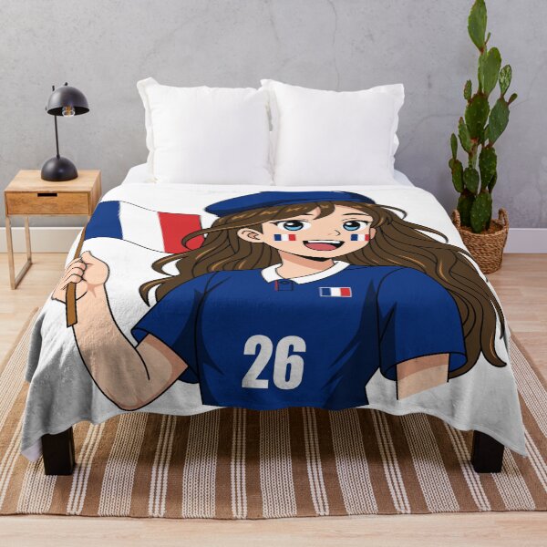 Item preview, France Beret Girl Waving National Flag Anime designed and sold by Anne97s.