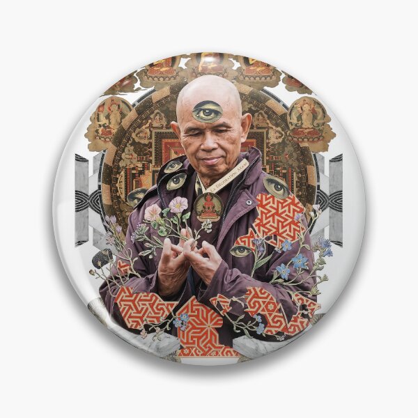 Item preview, Thich Nhat Hanh Third Eye Surreal Collage designed and sold by Mystikos Art.