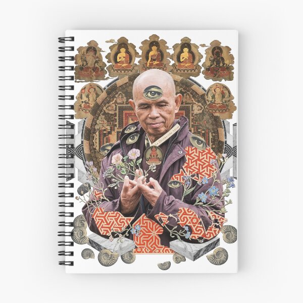 Item preview, Thich Nhat Hanh Third Eye Surreal Collage designed and sold by Mystikos Art.