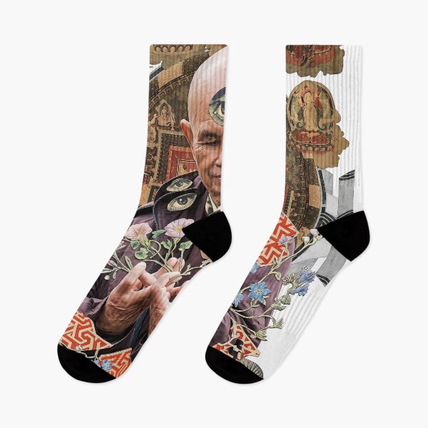 Item preview, Thich Nhat Hanh Third Eye Surreal Collage designed and sold by Mystikos Art.