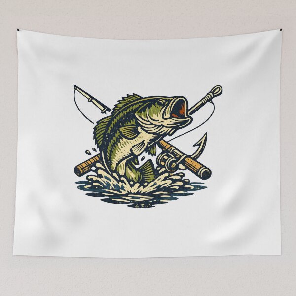 Item preview, Vintage Fishing Club Bass Fish Retro Emblem Outdoor Adventure designed and sold by Artycom.