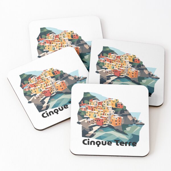 Item preview, Cinque Terre Italy Travel Poster - Abstract Italian Coastal Architecture Art designed and sold by OzzFrequency.