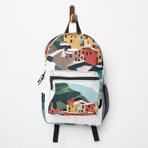 Item preview, Cinque Terre Italy Travel Poster - Abstract Italian Coastal Architecture Art designed and sold by OzzFrequency.