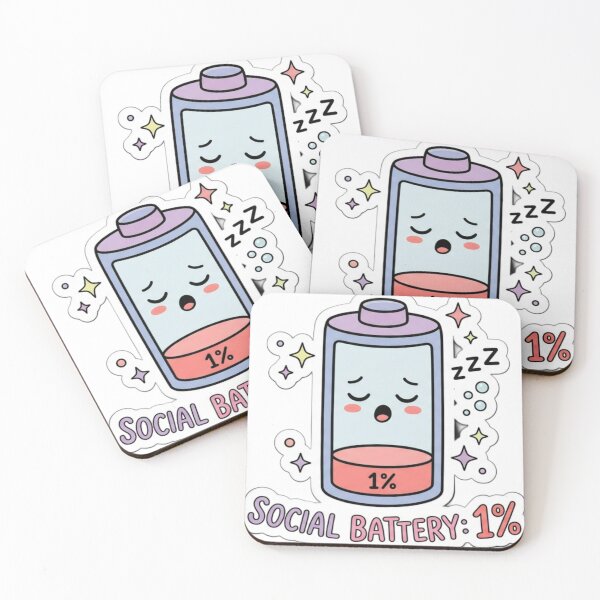 Artikelvorschau, Social Battery 1% Sticker | Niedliches Introvertierten-Meme | Kawaii Low Battery entworfen und verkauft von AdityaShop18.
