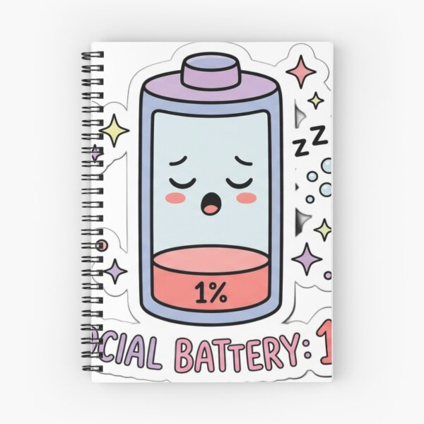 Item preview, Social Battery 1% Sticker | Cute Introvert Meme | Kawaii Low Battery designed and sold by AdityaShop18.