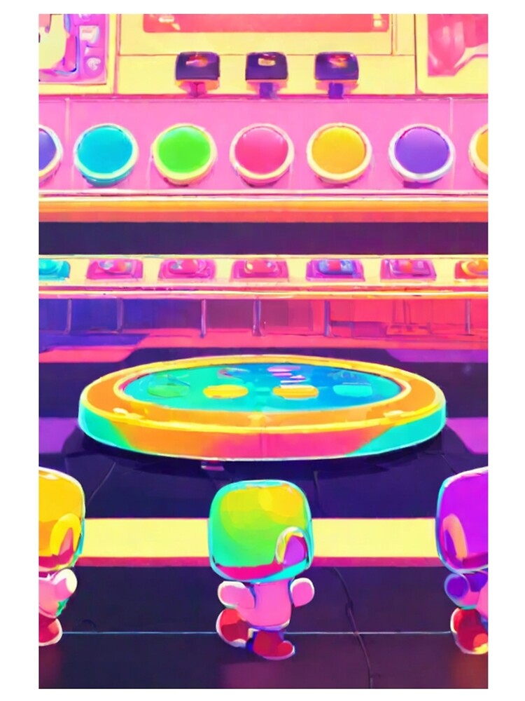 Thumbnail 5 von 5, A-Linien Kleid, Video Games - Vintage Gaming Culture, Ultra-Colorful Retro-Futuristic Style designt und verkauft von Reverso-Design.