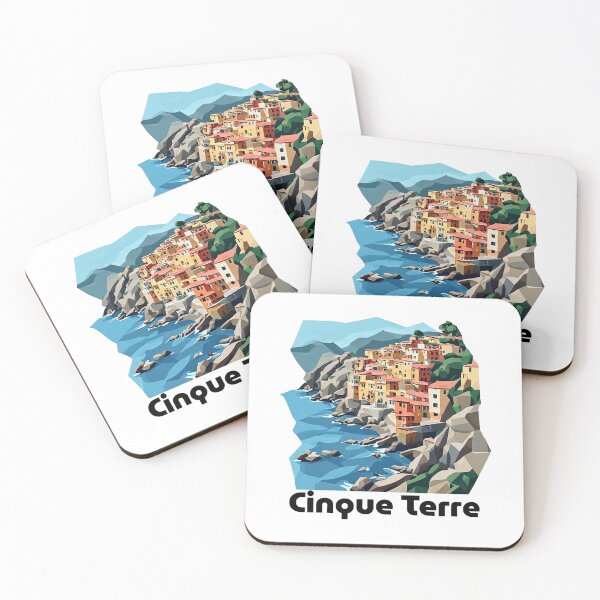 Item preview, Cinque Terre Italy Travel Poster - Abstract Italian Coastal Architecture Art designed and sold by OzzFrequency.