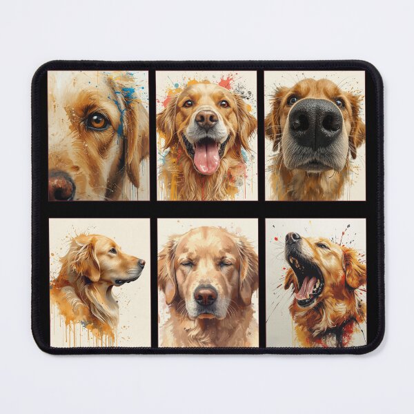 Item preview, Golden Retriever 6 Moods Splash Art Print | Expressive Dog Portrait Collection | Modern Dog Lover Wall Decor designed and sold by Panom Suavichien.
