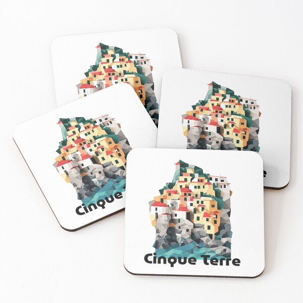Item preview, Cinque Terre Italy Travel Poster - Abstract Italian Coastal Architecture Art designed and sold by OzzFrequency.