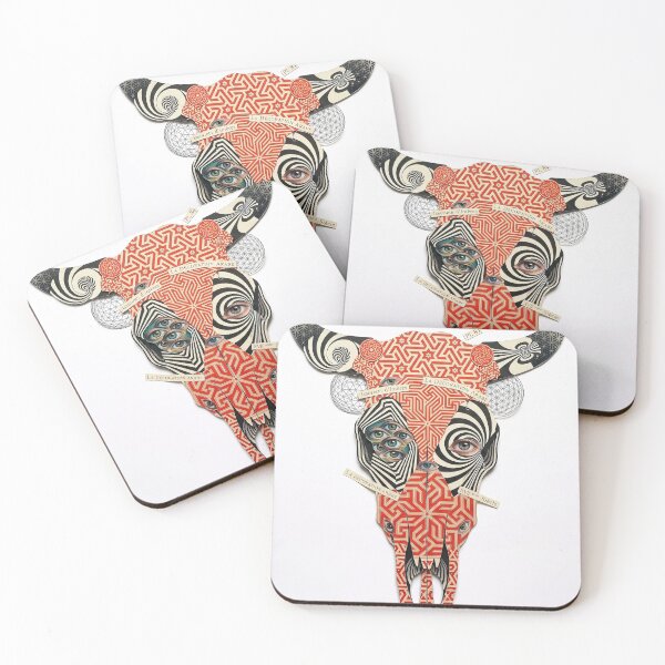 Item preview, Sacred Bull Skull Collage designed and sold by Mystikos Art.