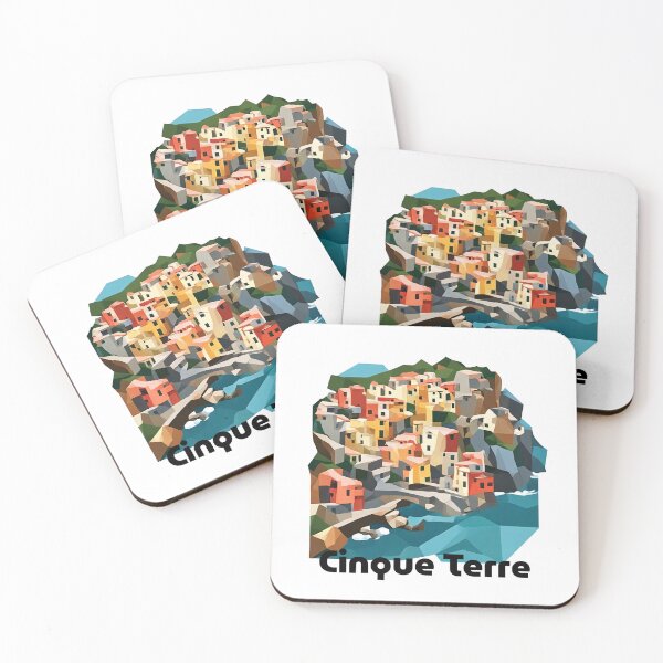 Item preview, Cinque Terre Italy Travel Poster - Abstract Italian Coastal Architecture Art designed and sold by OzzFrequency.