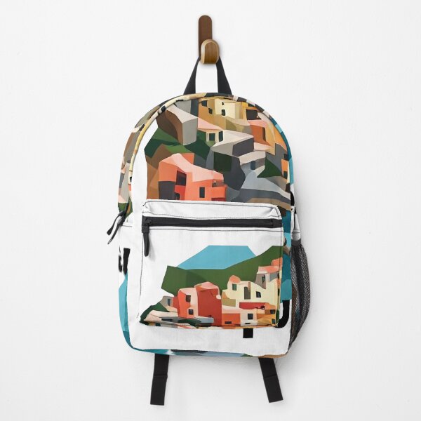 Item preview, Cinque Terre Italy Travel Poster - Abstract Italian Coastal Architecture Art designed and sold by OzzFrequency.